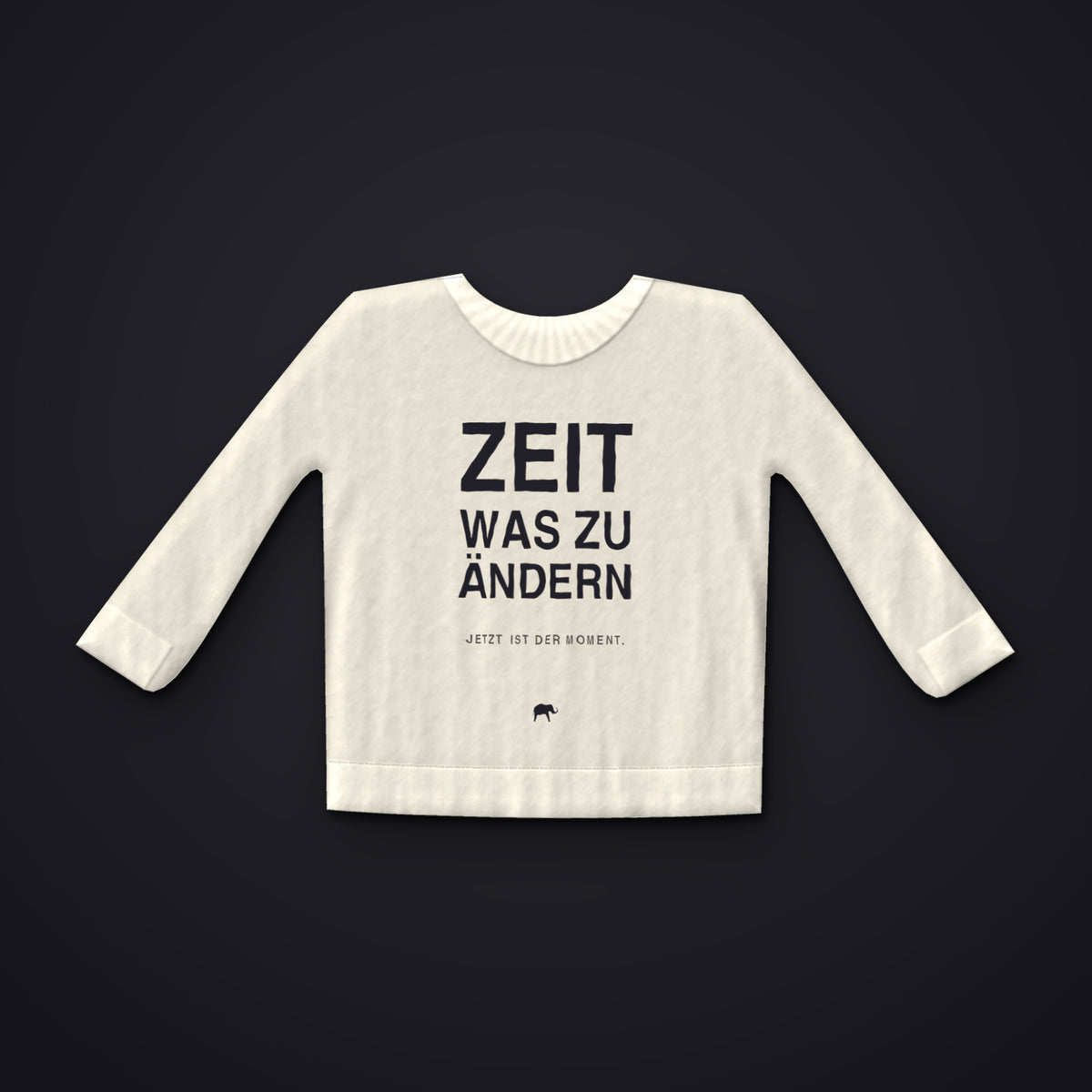 ZEIT WAS ZU ÄNDERN — Sweatshirt in Knochenweiß der Kollektion Zivilisation 0, Vorderansicht