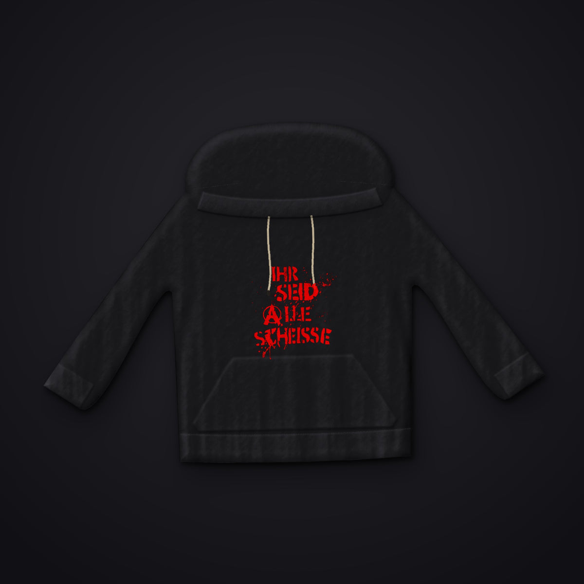 IHR SEID ALLE SCHEISSE — rotes Motiv auf schwarzem Hoodie, Favorite