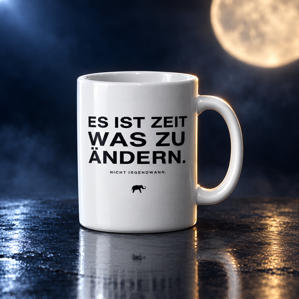 ZEIT WAS ZU AENDERN Tasse weiss - Produktfoto