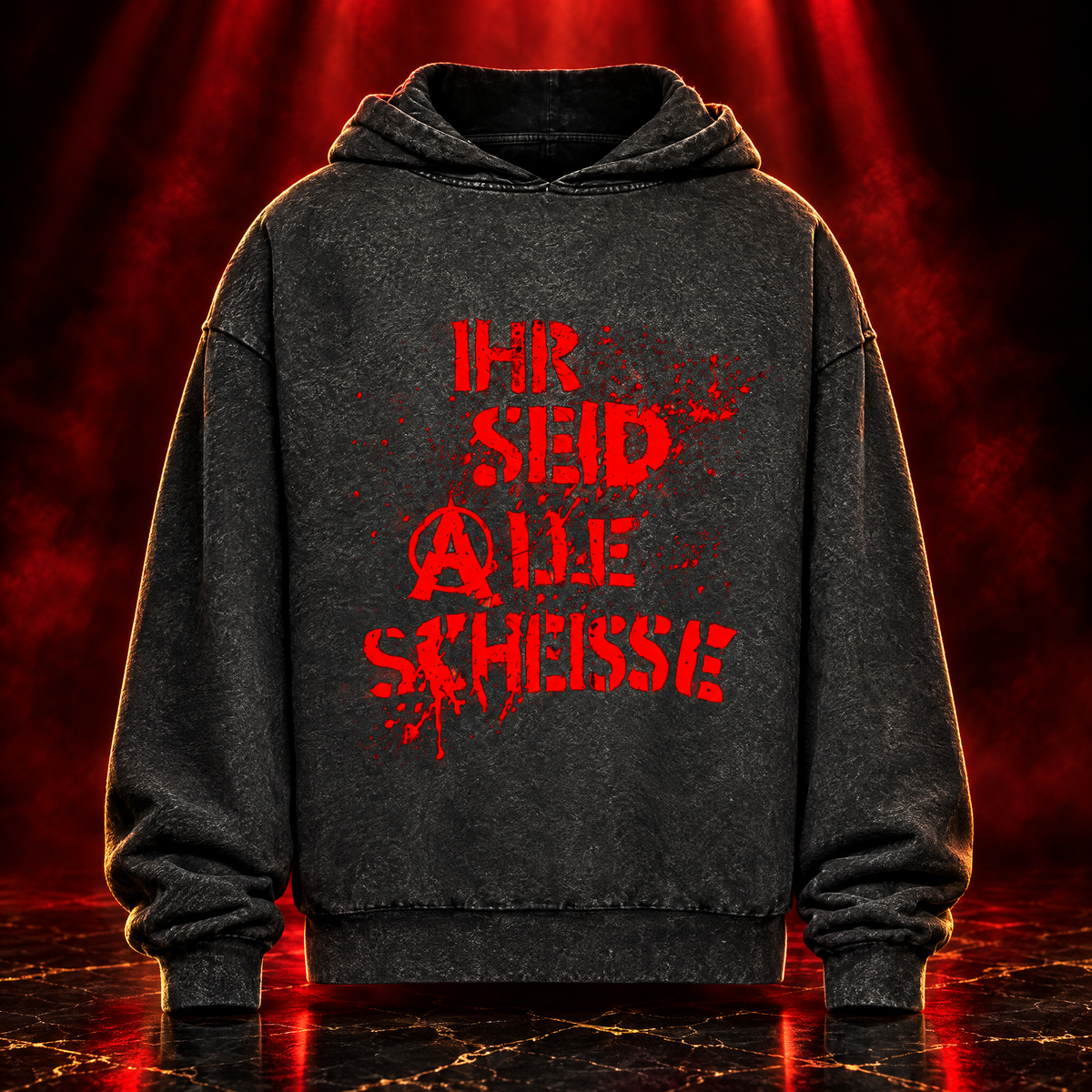 IHR SEID ALLE SCHEISSE - Oversize Washed Hoodie - Produktfoto