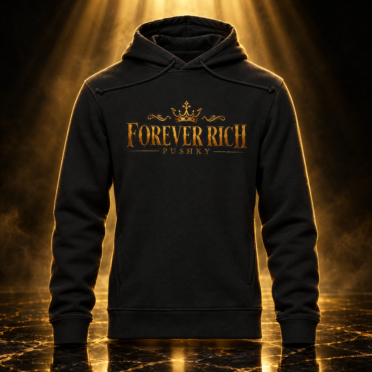 PUSHKY FOREVER RICH Hoodie Gold - Produktfoto