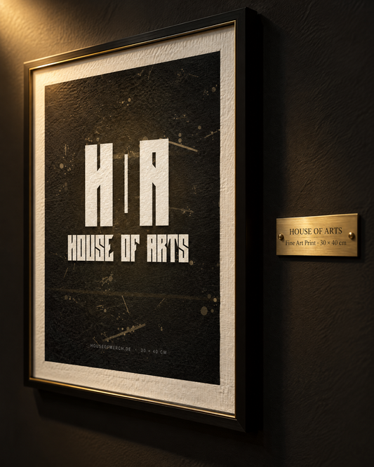 Kunstdruck HOUSE OF ARTS – Detail mit Messingschild