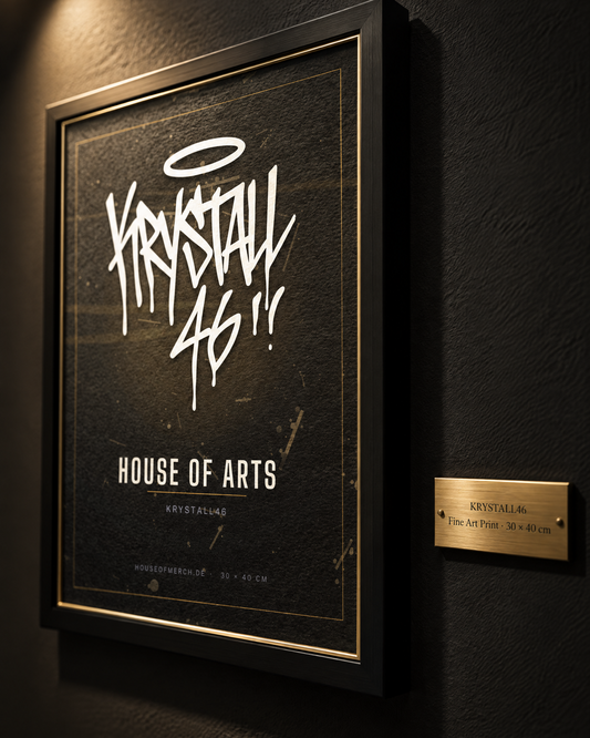 Kunstdruck KRYSTALL46 – Detail mit Messingschild