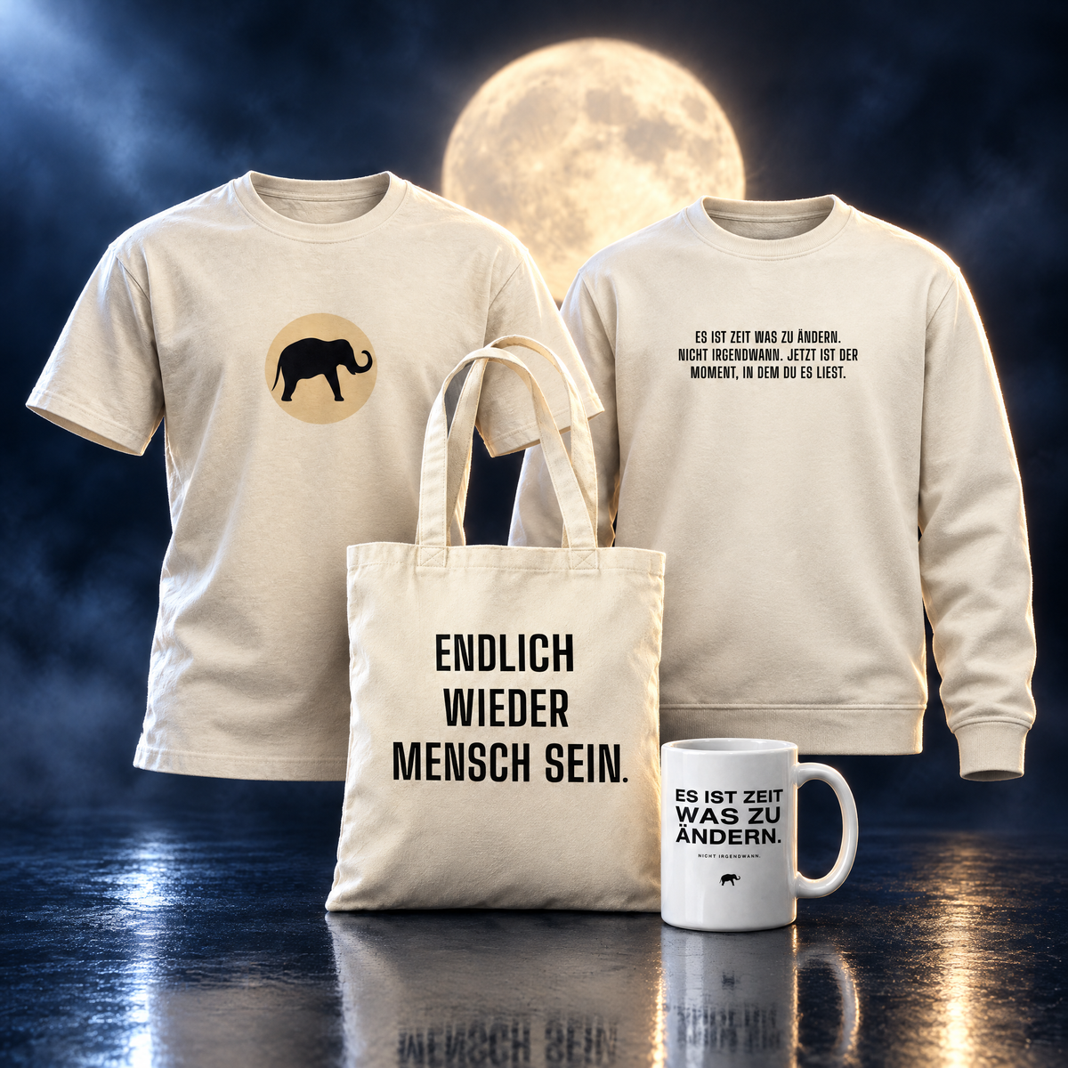 ZIVILISATION 0 Komplette Kollektion – T-Shirt, Sweatshirt, Tasche und Tasse