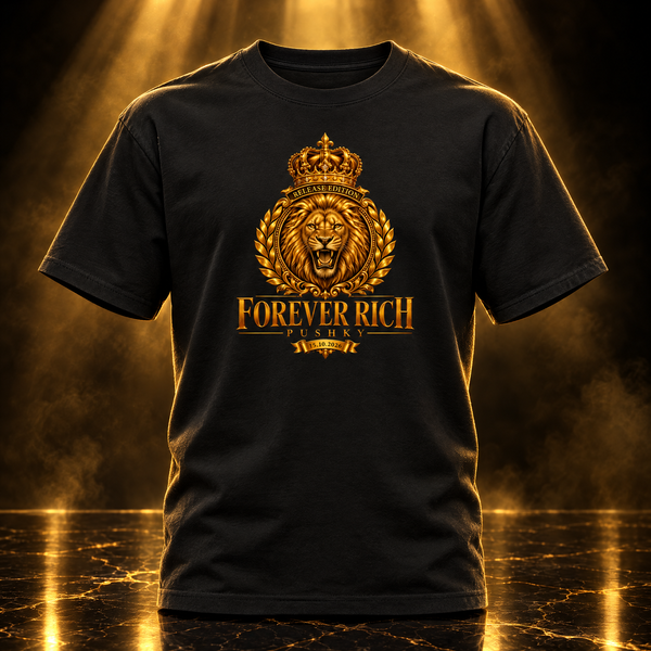 Exklusives Release-Edition-Shirt – goldenes Löwenwappen mit Krone
