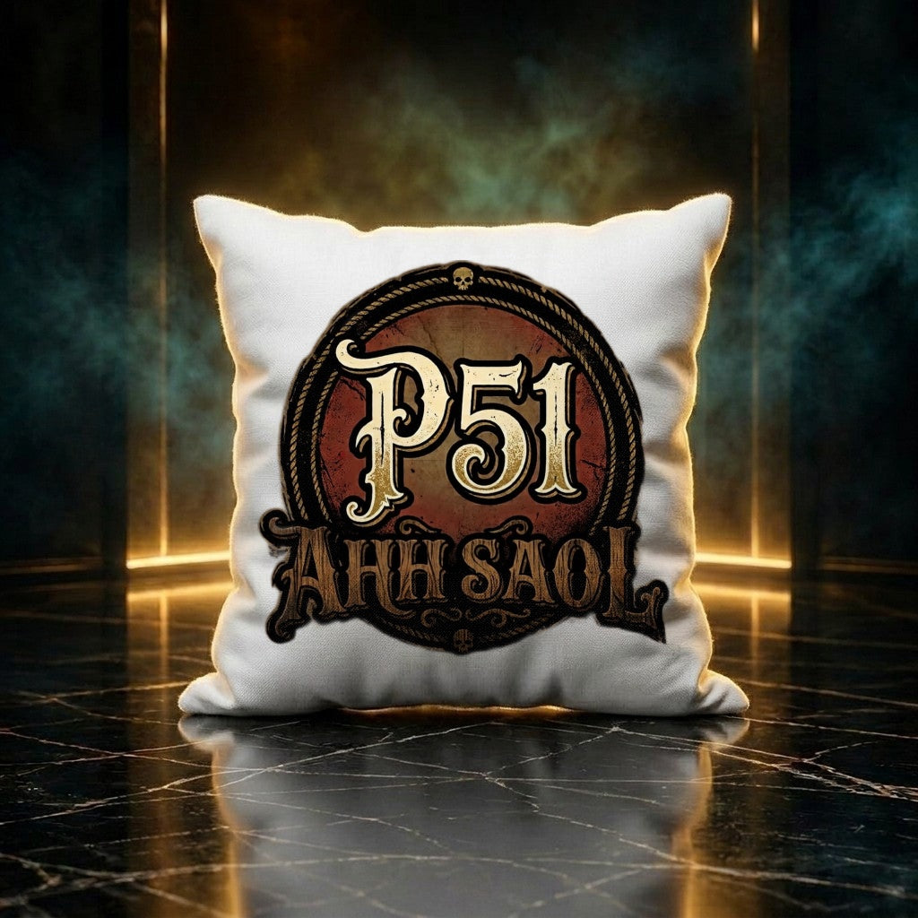 P51 AHH SAOL Kissen 40x40, Logo in Druckgröße ca. 33 cm