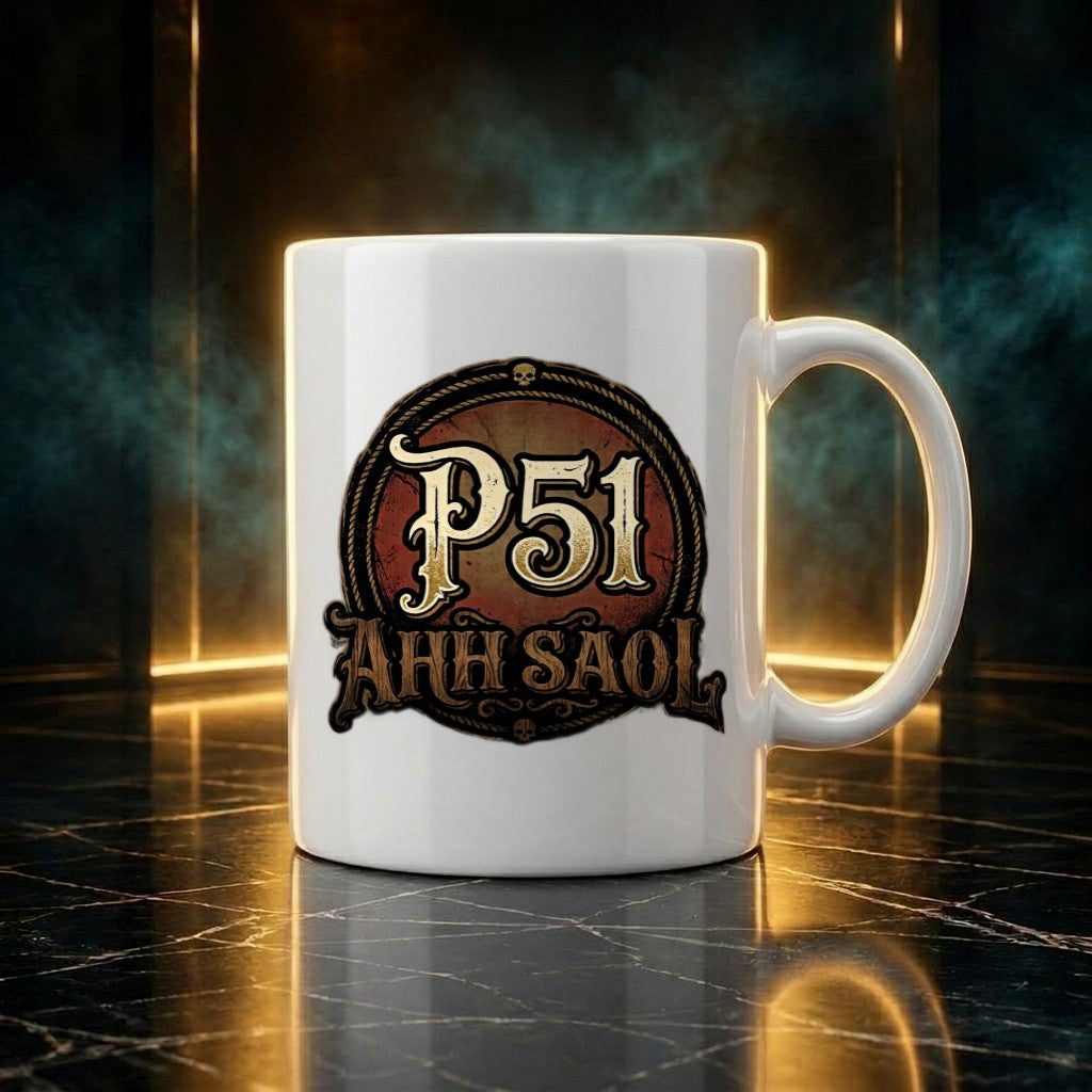 P51 AHH SAOL Tasse weiß, Motiv in Druckgröße
