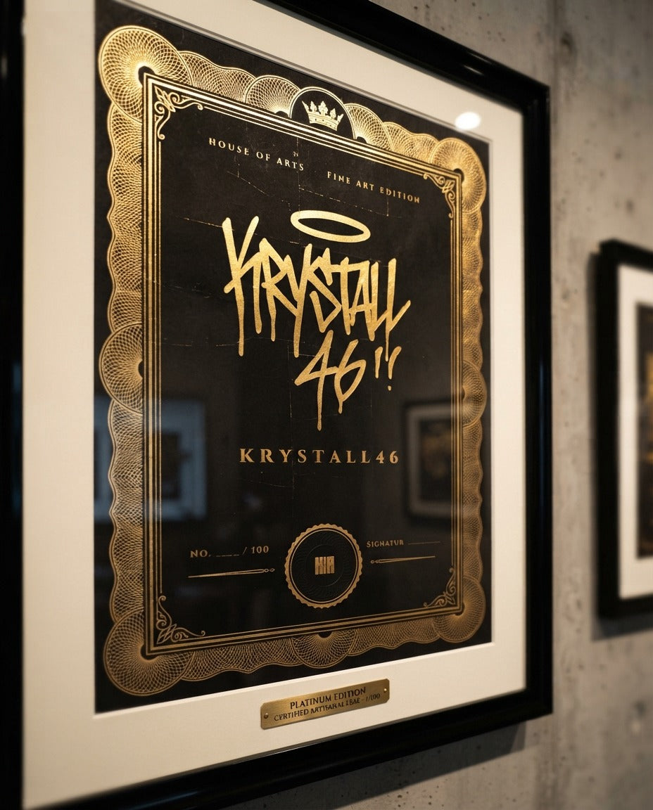 Platin-Edition – 24K Blattgold im Museumsrahmen
